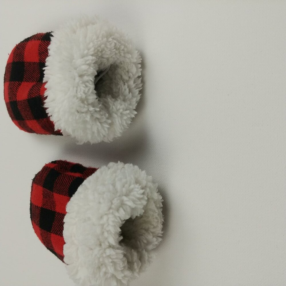 Joe Fresh Buffalo Plaid Sherpa Mittens 12-24 Months - Picture 4 of 7
